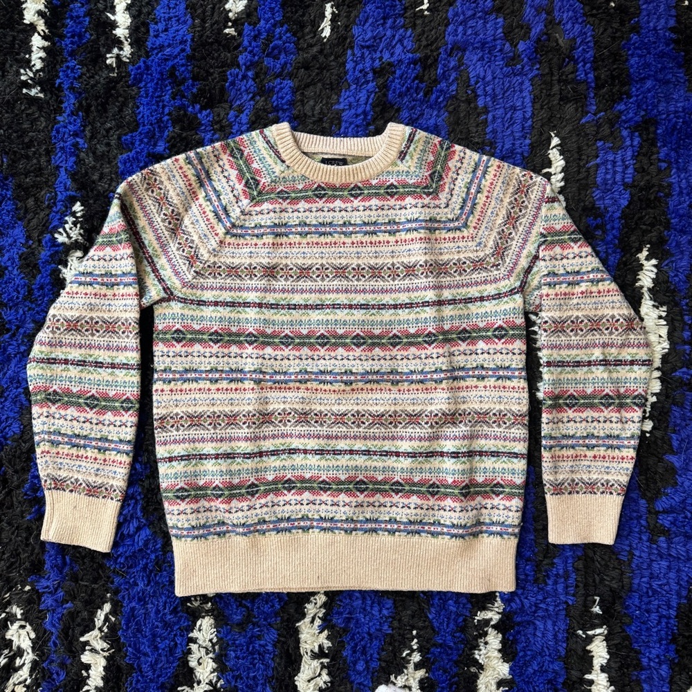 J. Crew Fair Isle Lambswool-Blend Crewneck Sweater